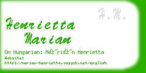 henrietta marian business card